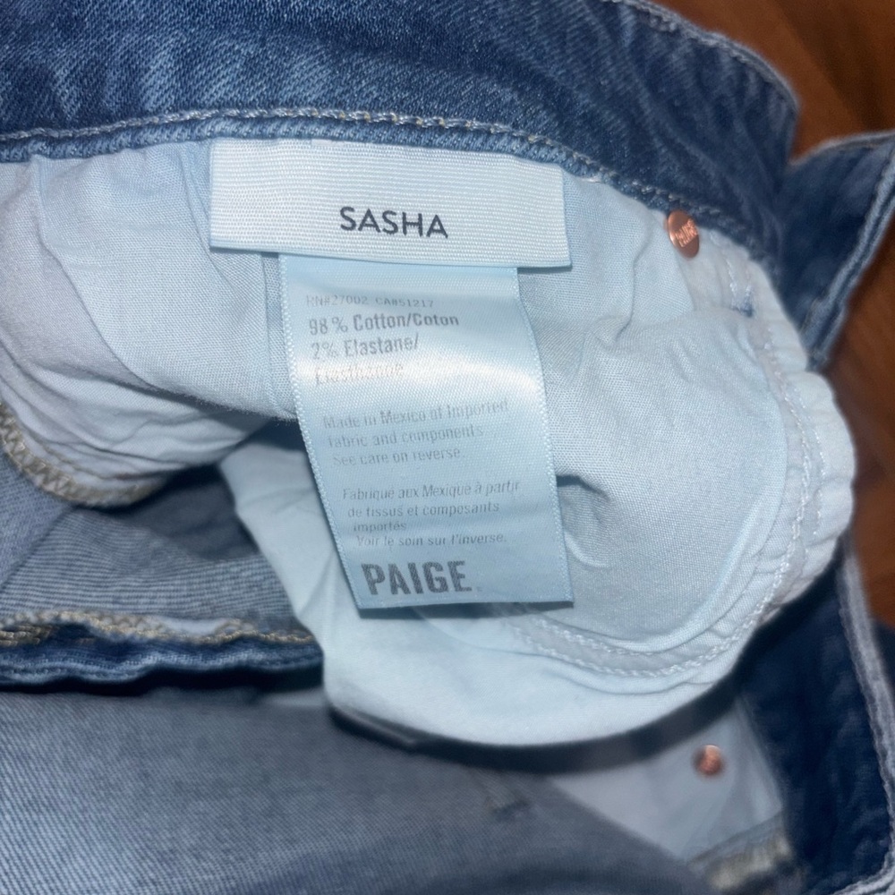 NWT Paige Sasha high-rise, wide leg jeans, medium wash 32 - Picture 10 of 14